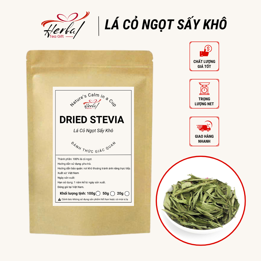 Lá Cỏ Ngọt Sấy Khô HERBAL TEA GIFT 20G/50G/100G - Hỗ Trợ Giảm Cân, Tốt ...