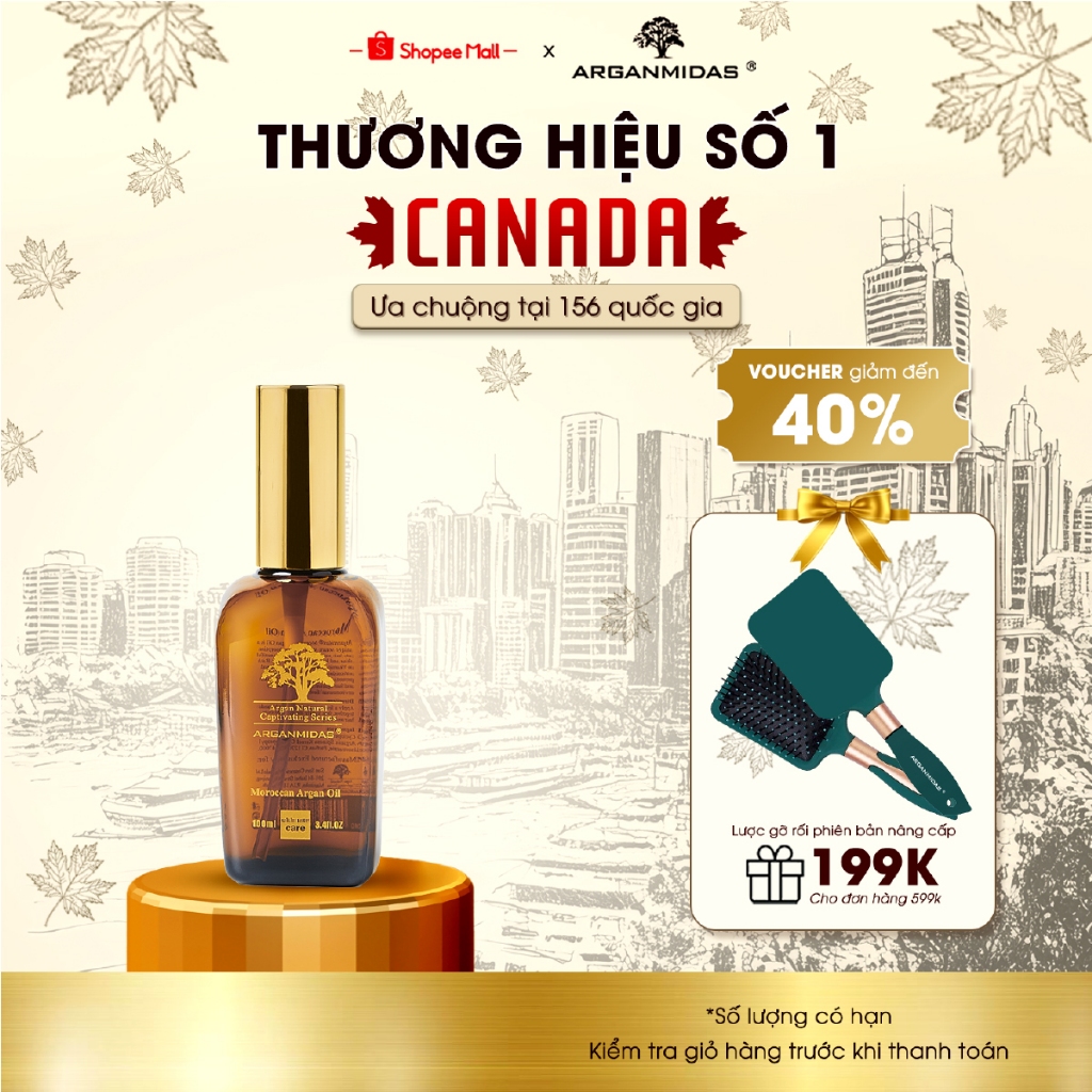 Ảnh Tinh dầu dưỡng phục hồi tóc hư tổn chuyên sâu Arganmidas Moroccan Argan Oil 100ml 1