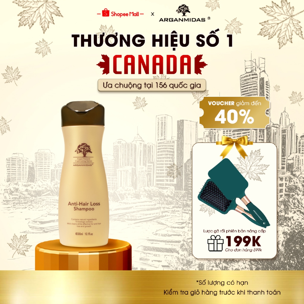 Ảnh Dầu gội ngừa rụng tóc và hỗ trợ dày tóc Arganmidas - 300ml 1
