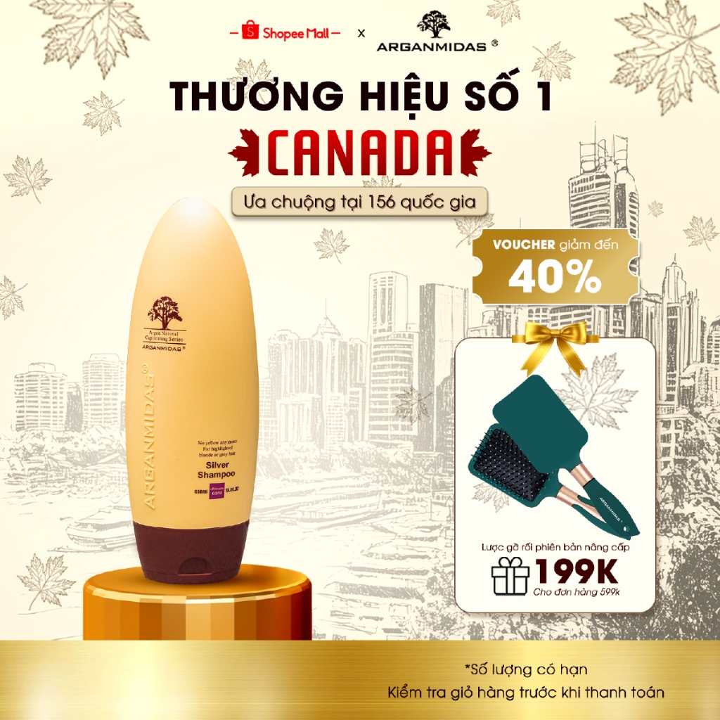 Ảnh Dầu gội tím khử sắc vàng Arganmidas Silver Shampoo - 450ml 1