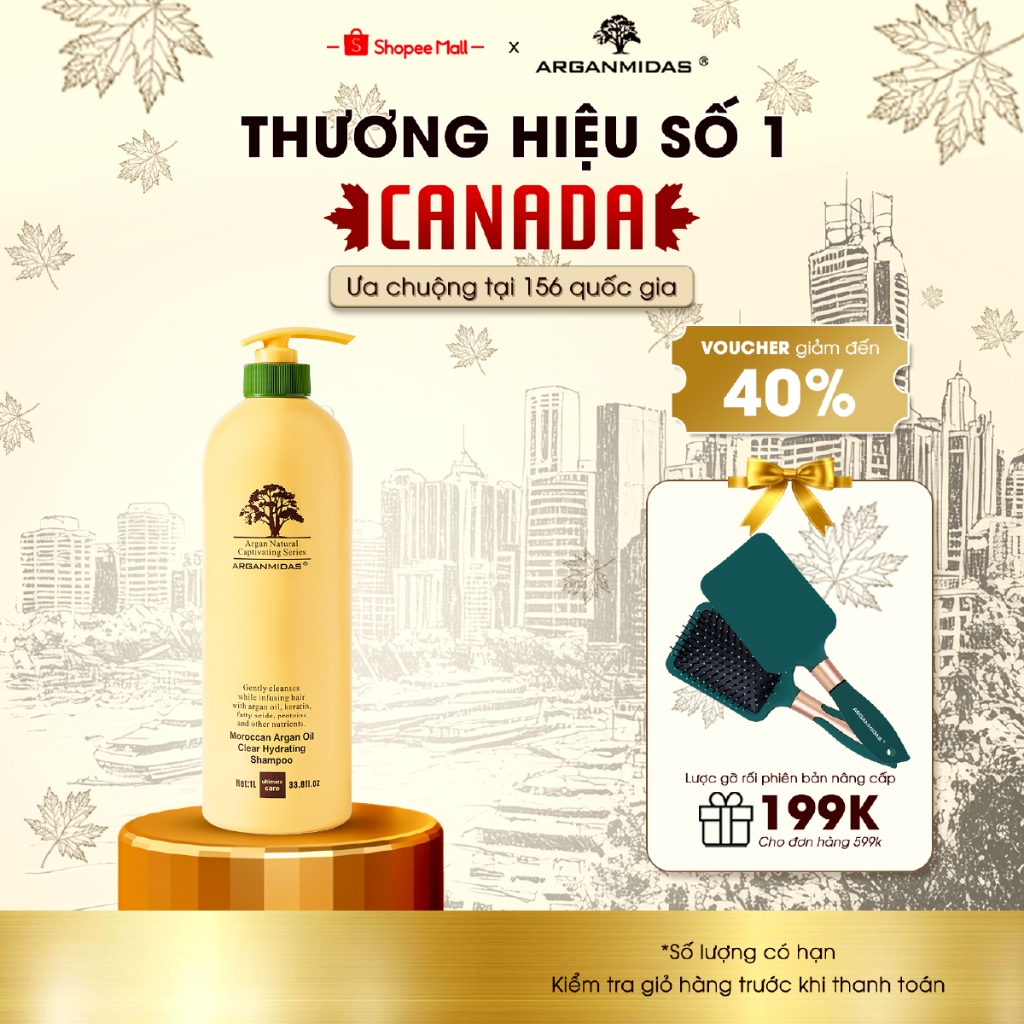 Ảnh Dầu gội siêu dưỡng ẩm Arganmidas Moroccan Argan Oil Clear Hydrating Shampoo  - 1000ml 1
