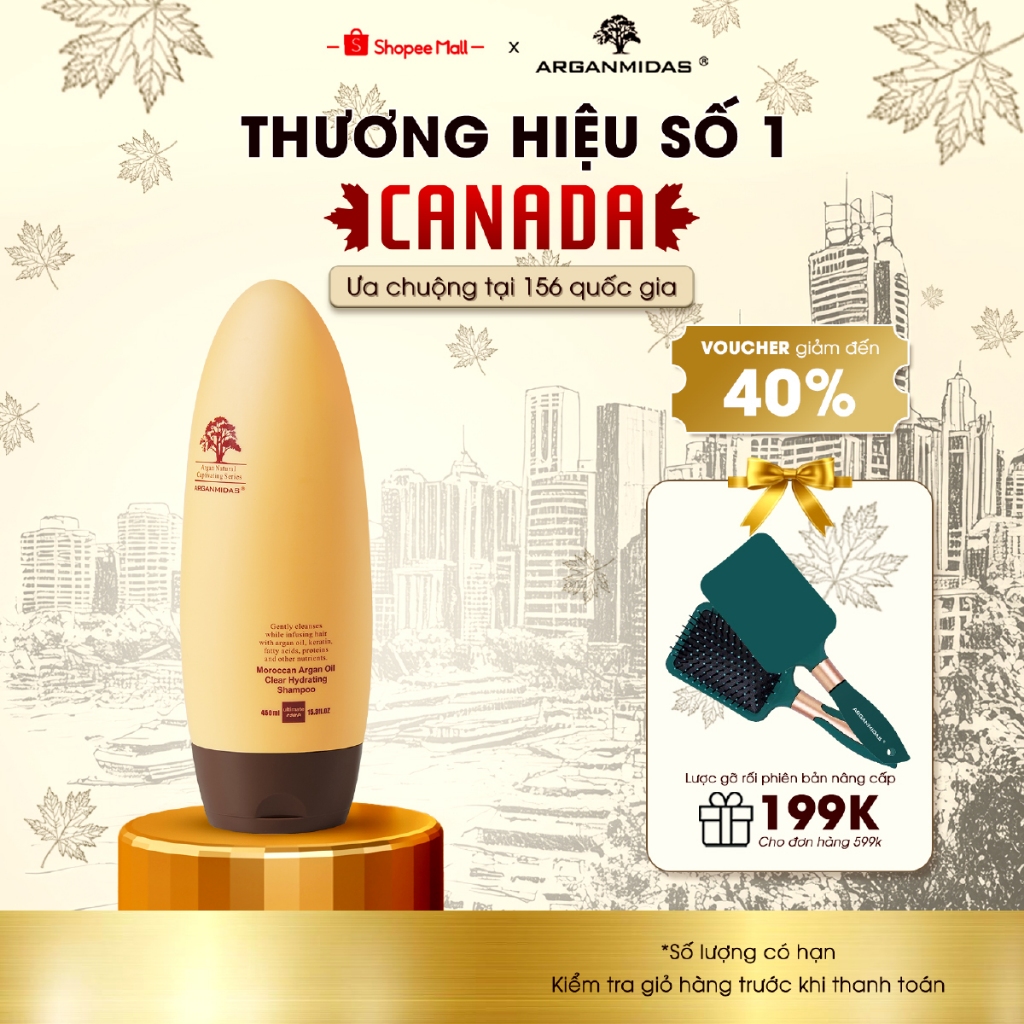Ảnh Dầu gội dưỡng tóc phục hồi  Arganmidas Tinh Chất Moroccan Argan Oil Clear Hydrating Shampoo  - 450ml 1