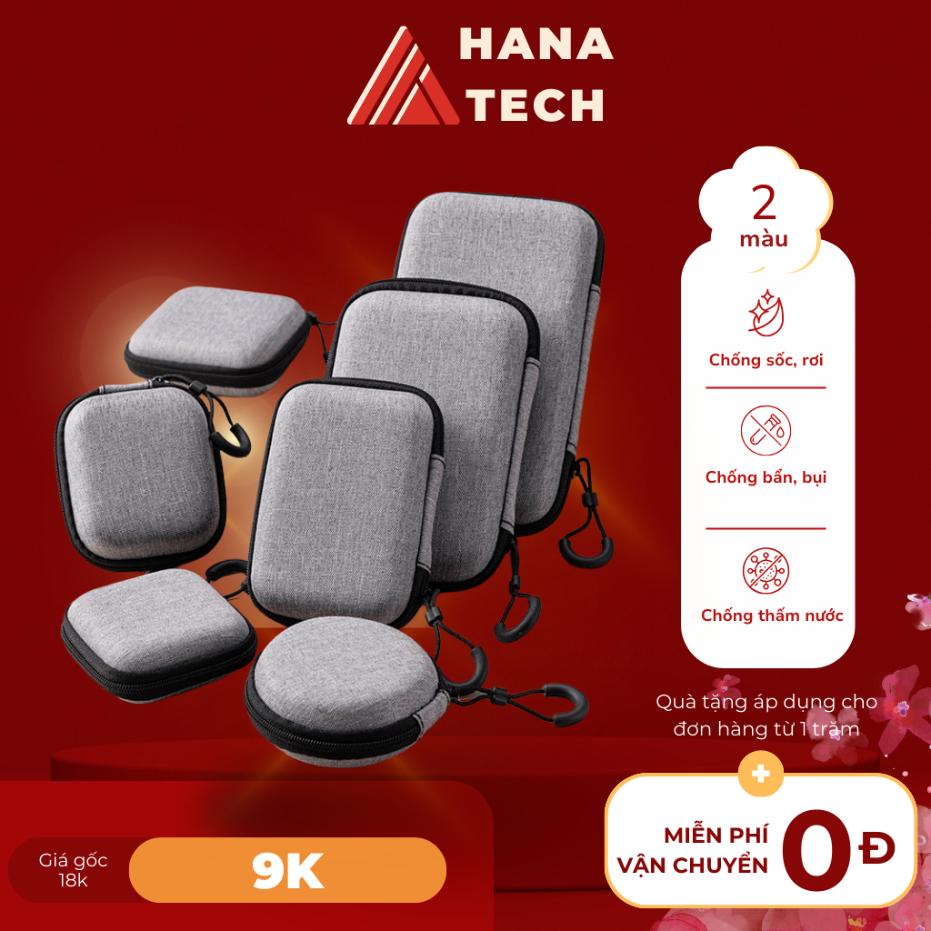 Túi Đựng Chuột Không Dây – Hộp Cứng EVA Đựng Tai Nghe Bluetooth, Sạc Dây Dữ Liệu Chống Sốc Tiện Dụng