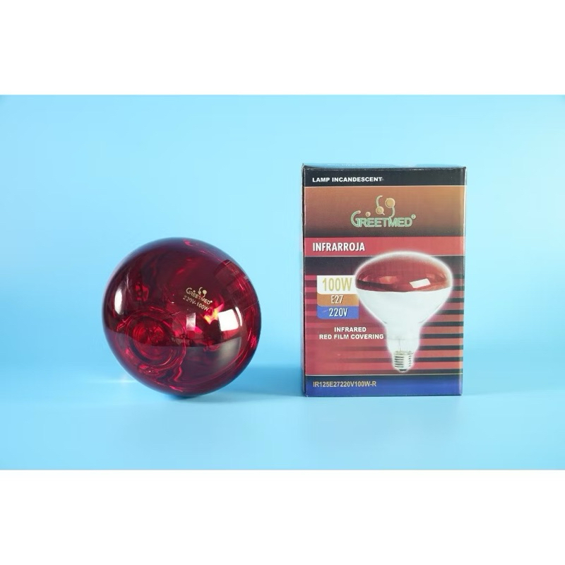 Bóng đèn hồng ngoại GREETMED, bóng đèn hồng ngoại y tế 250W, độ bền cao, ánh sáng ổn định