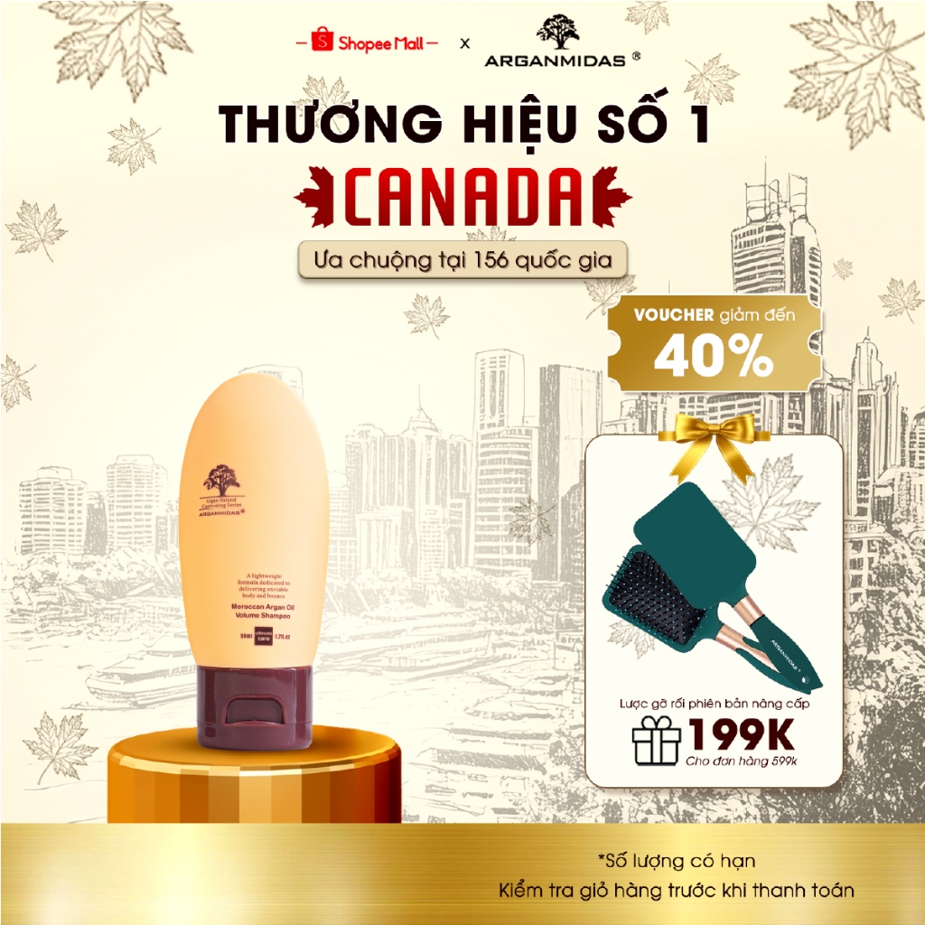 Ảnh Dầu gội kiềm dầu Arganmidas tạo phồng chân tóc 50ml 1