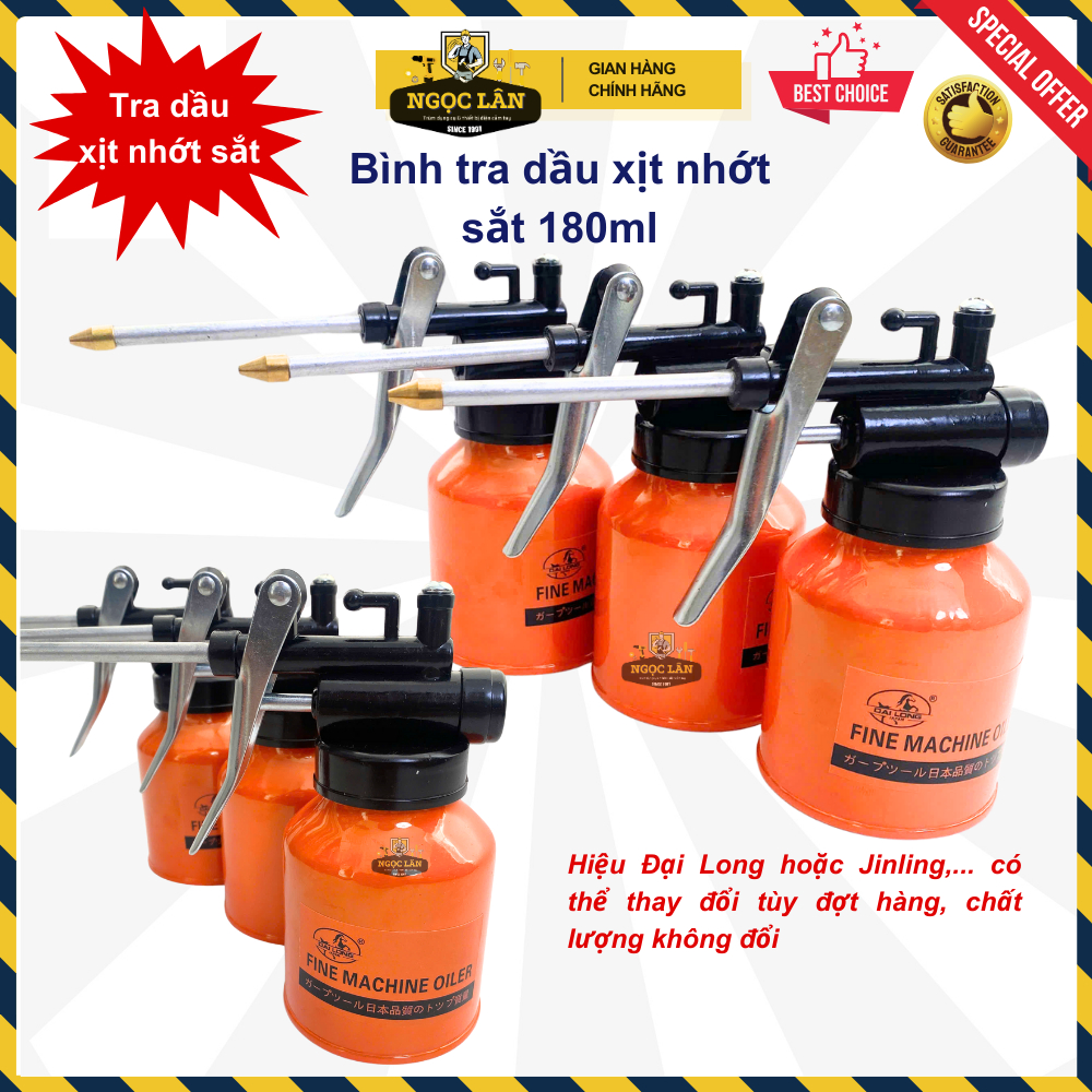 Bình tra dầu, châm nhớt, bình xịt nhớt, vịt dầu sắt 180ml tiện dụng cao cấp