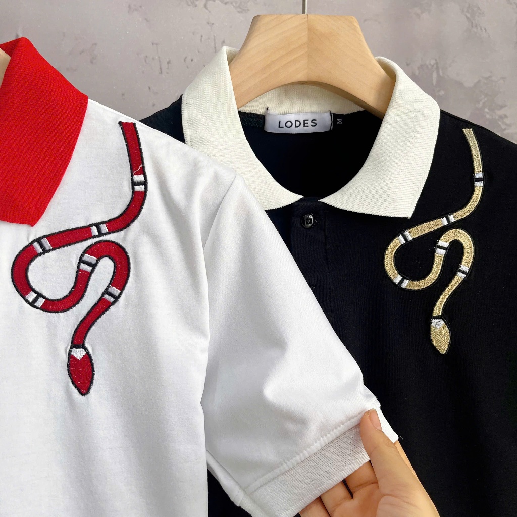 [cb287] Áo polo Nam Tay ngắn, dáng slimfit, thêu rắn, vải cotton co dãn 4 chiều mịn mát Menswear Top