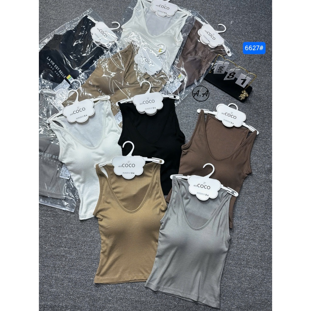 ☘️ Áo ba lỗ 6627# Hàng QC full túi móc. Chất cottong sịn