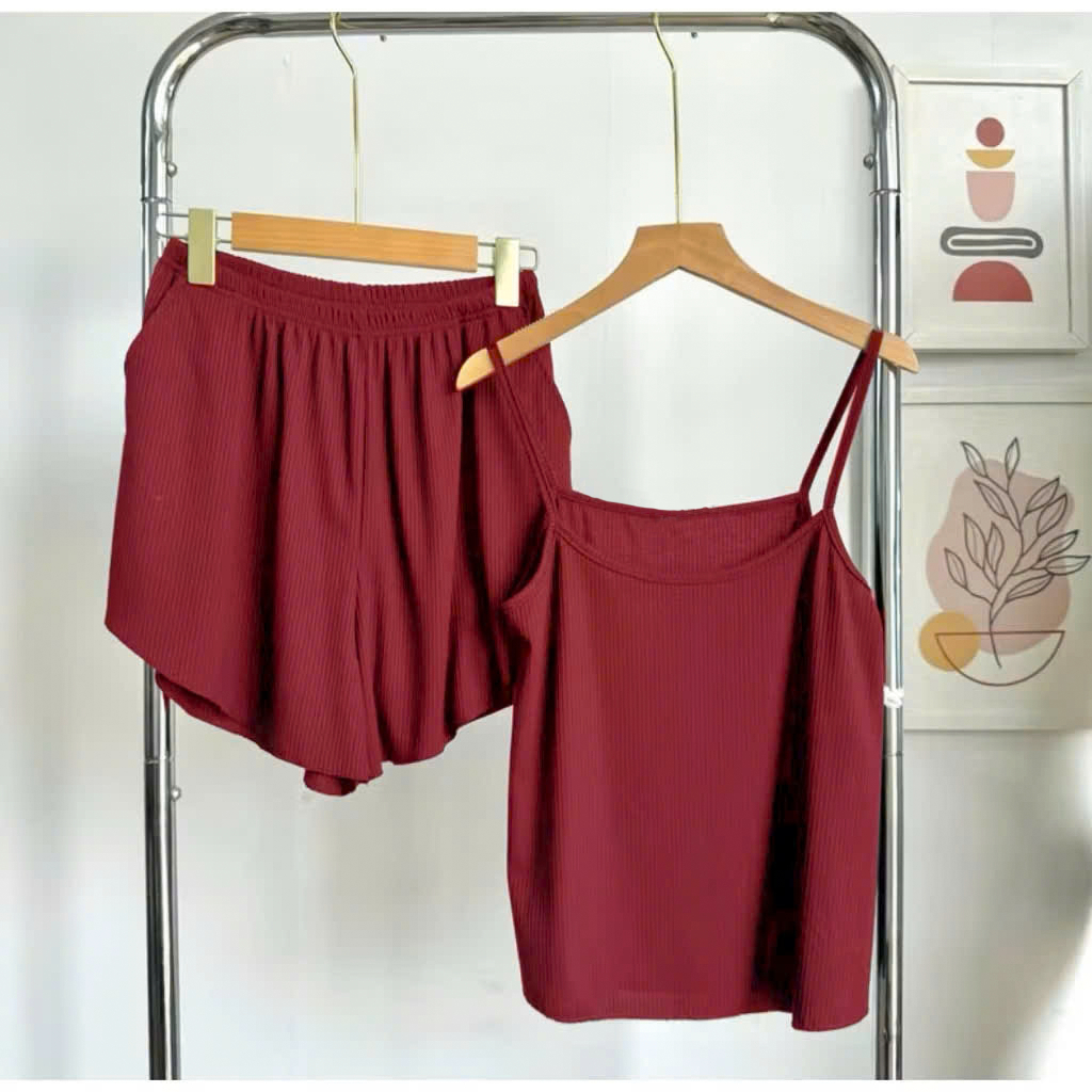 Ảnh Đồ Ngủ Thun 2 Dây Quần Cộc Nữ HISEXY Đủ Size Dưới 75Kg MS56 3