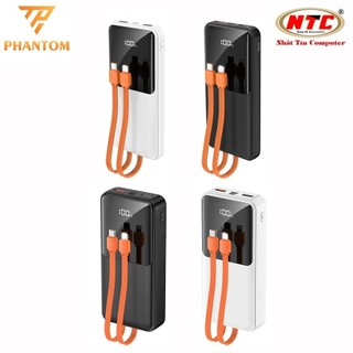 Pin sạc dự phòng PHANTOM P51 10000mAh TypeC PD 20W & USB-A QC 3.0 22.5W, Kèm 2 Cáp sạc ra