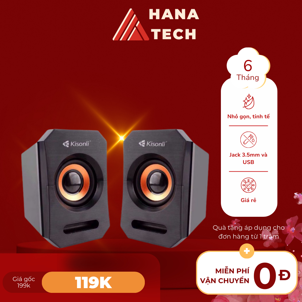 LOA VI TÍNH 2.0 KISONLI A-606 Chính Hãng