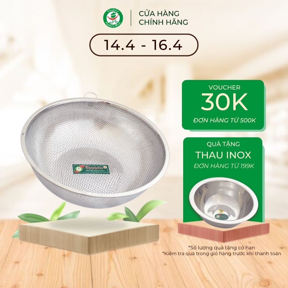 Rổ Inox 304 Thaphafac Dày Dặn, Lỗ Nhỏ Đa Năng, Nhiều Size Chống Gỉ, Bền ...