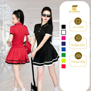 Set bộ thể thao tập pickleball,tennis,golf,bóng bàn,cầu lông cổ bẻ cúc bấm