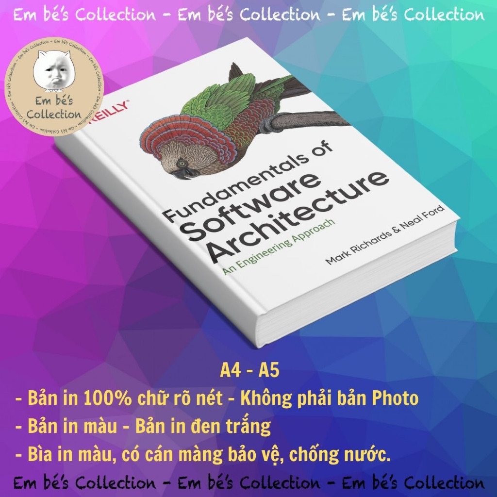 Fundamentals of Software Architecture. A4-A5. Bìa in màu cán màng ...