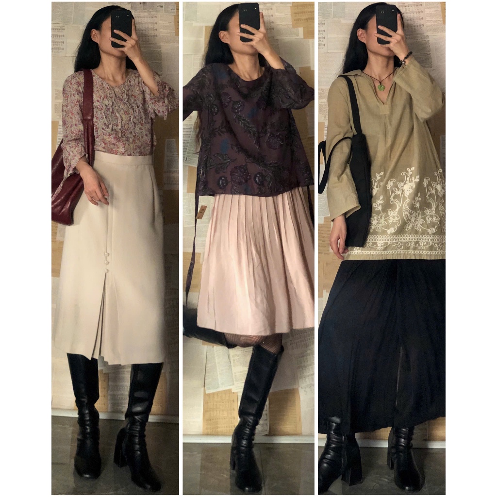 APRIL6 CLOTHING Đầm váy vintage dáng dài hoa nhí, tiểu thư, đồng quê, retro. ig: april6_clothing