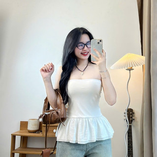 Áo Ống Peplum Xếp Ly Tiểu Thư Joolate - Aó Cup Ngực Dáng Xoè Nữ Tính 400 P6k5