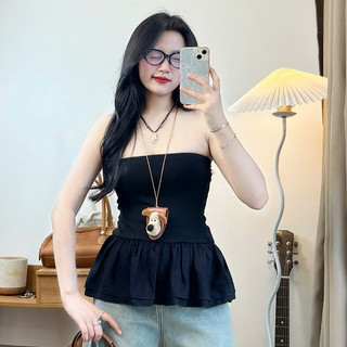 Áo Ống Peplum Xếp Ly Tiểu Thư Joolate - Aó Cup Ngực Dáng Xoè Nữ Tính 400 P6k5