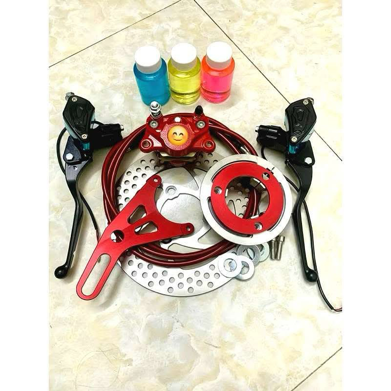 Combo phanh đĩa sau xe điện + kèm tay phanh bình dầu liền gắn mọi dòng xe