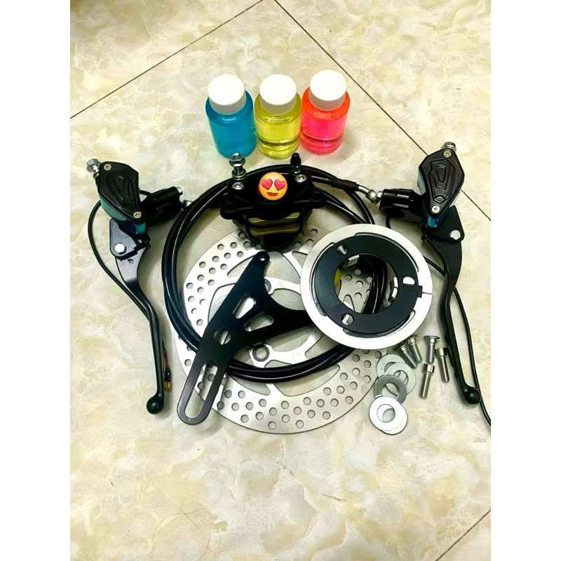 Combo phanh đĩa sau xe điện + kèm tay phanh bình dầu liền gắn mọi dòng xe