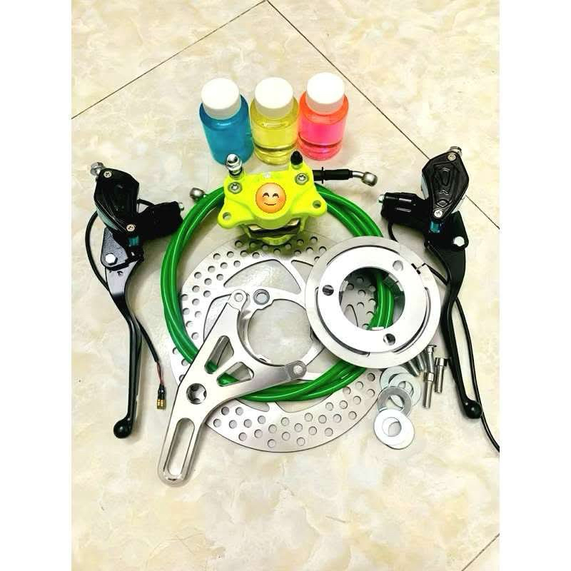 Combo phanh đĩa sau xe điện + kèm tay phanh bình dầu liền gắn mọi dòng xe