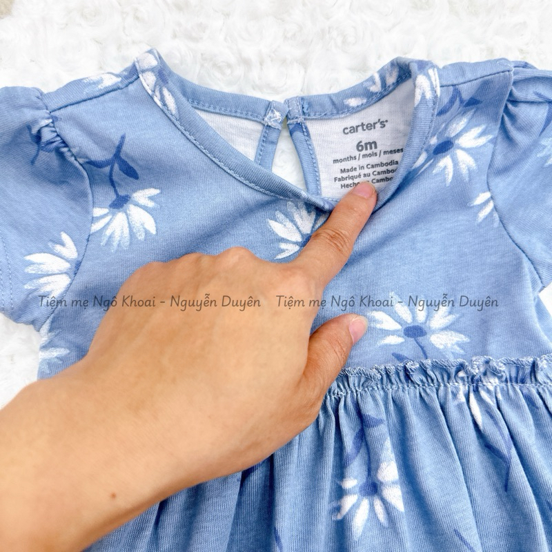 [MD194] 3-12kg Body váy ngắn tay, 2 dây chất liệu cotton xuất xịn cho bé