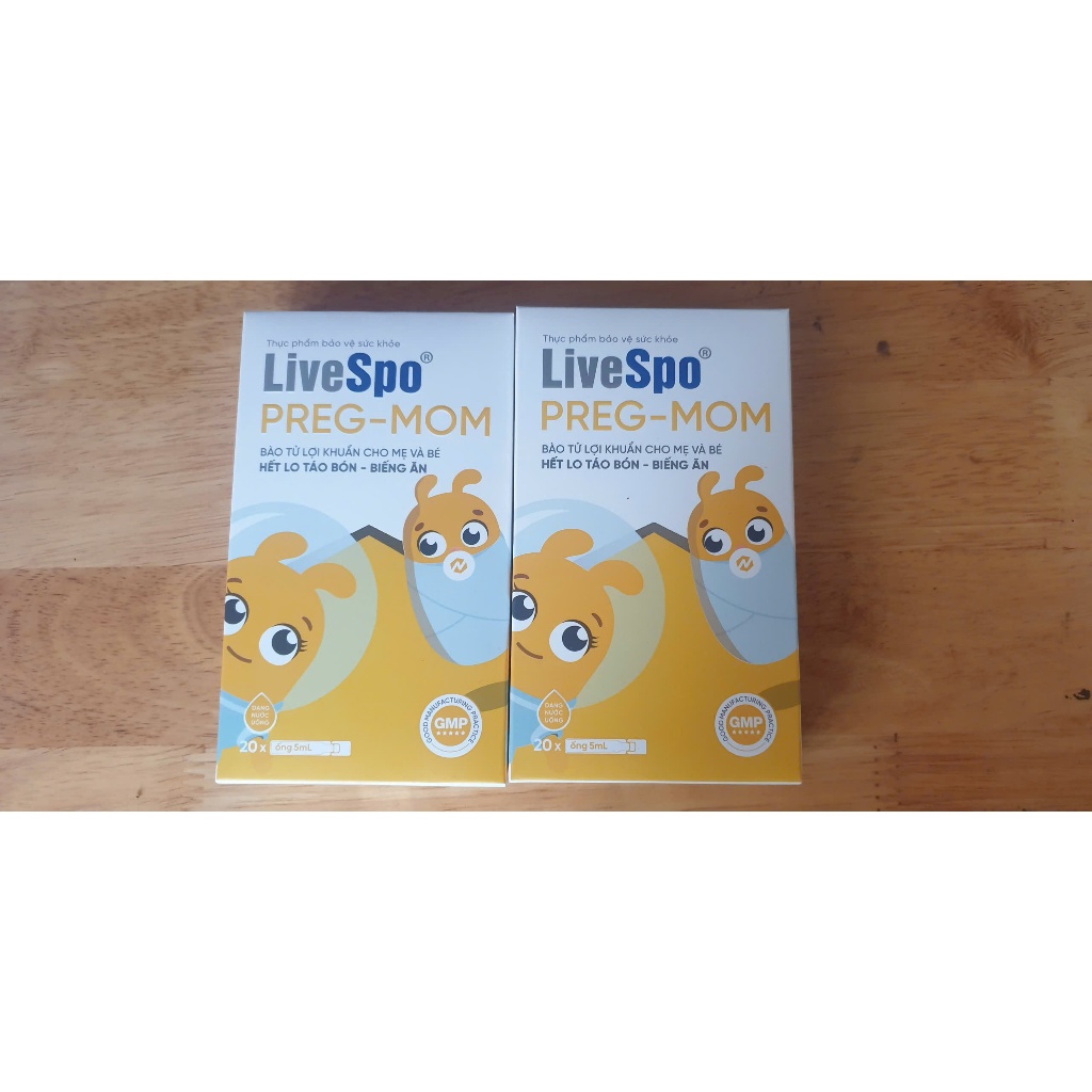 [TÍCH ĐIỂM] Combo 2 hộp Men vi sinh chứa bào tử lợi khuẩn LiveSpo Pregmom, cho bé biếng ăn, táo bón
