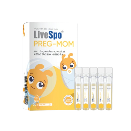 [TÍCH ĐIỂM] Combo 2 hộp Men vi sinh chứa bào tử lợi khuẩn LiveSpo Pregmom, cho bé biếng ăn, táo bón
