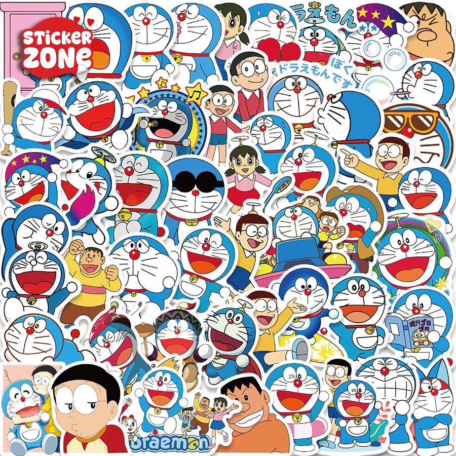 50 Miếng Sticker Doraemon Chống Nước – Dán Nón, Vali, Laptop, Bàn Học ...