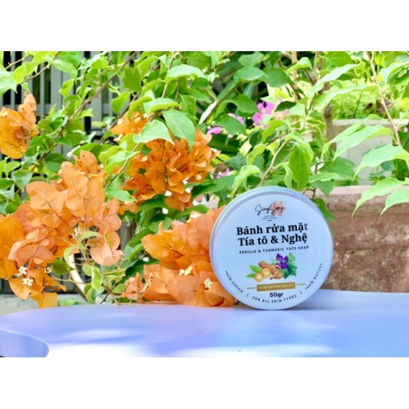 Xà bông rửa mặt Singsong - 50gr - Thành phần tía tô nghệ