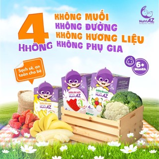 Bánh Ăn Dặm Cao Cấp NutriAZ Vị Trái Cây, Rau Củ Cho Trẻ Từ 6 Tháng Tuổi