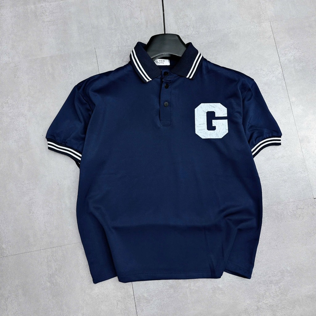 Áo POLO Cho Bé Trai CHỮ G, Vải Cá Sấu Thông Hơi Cao Cấp Co Giãn 4 Chiều, 5 Màu, Size 17-65Kg