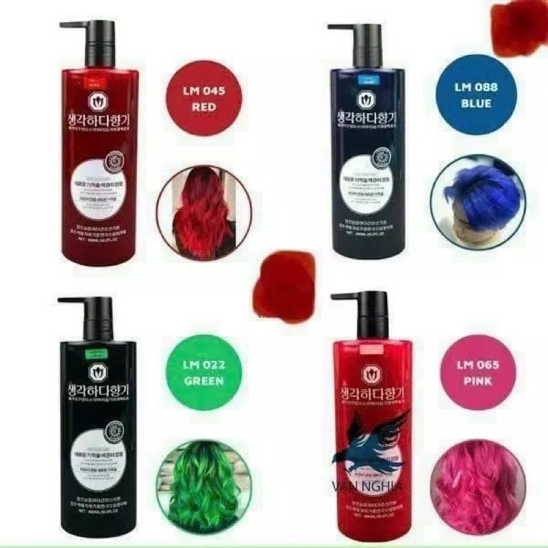 Màu Nhuộm  Phủ Bóng Hàn không cần oxy hóa Hair salon Barber 800ml