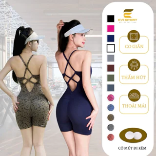 Bộ đồ jumpsuit tập gym,yoga,jumba có mút