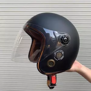 Mũ bảo hiểm 3/4 GRX kính dài kín mặt - Hai lỗ thông gió - nhiều màu phù hợp mọi lứa tuổi (52-60cm)