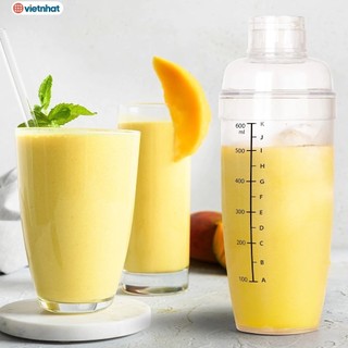 Bình Pha Chế - Bình Lắc Shaker Nhựa 3 Size Pha Chế Cafe Cocktail Bartender Việt Nhật - Bình Lắc Có Vạch Đen Cao Cấp