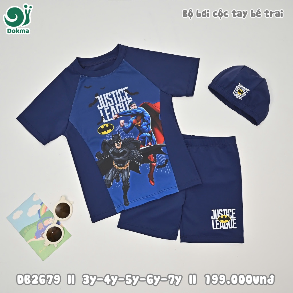 [11-33kg] Bộ Bơi Bé Trai Dokma Kèm Mũ Bơi Cho Bé DB2679 DB2681 DB2686