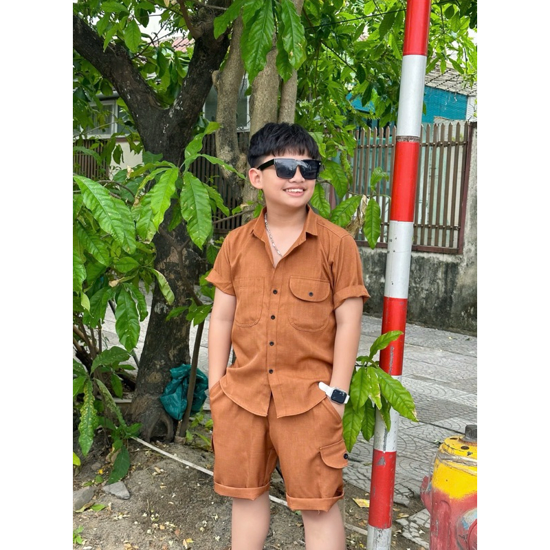 set sơmi công tử sang chảnh cho bé trai 10-52kg Tonibrand