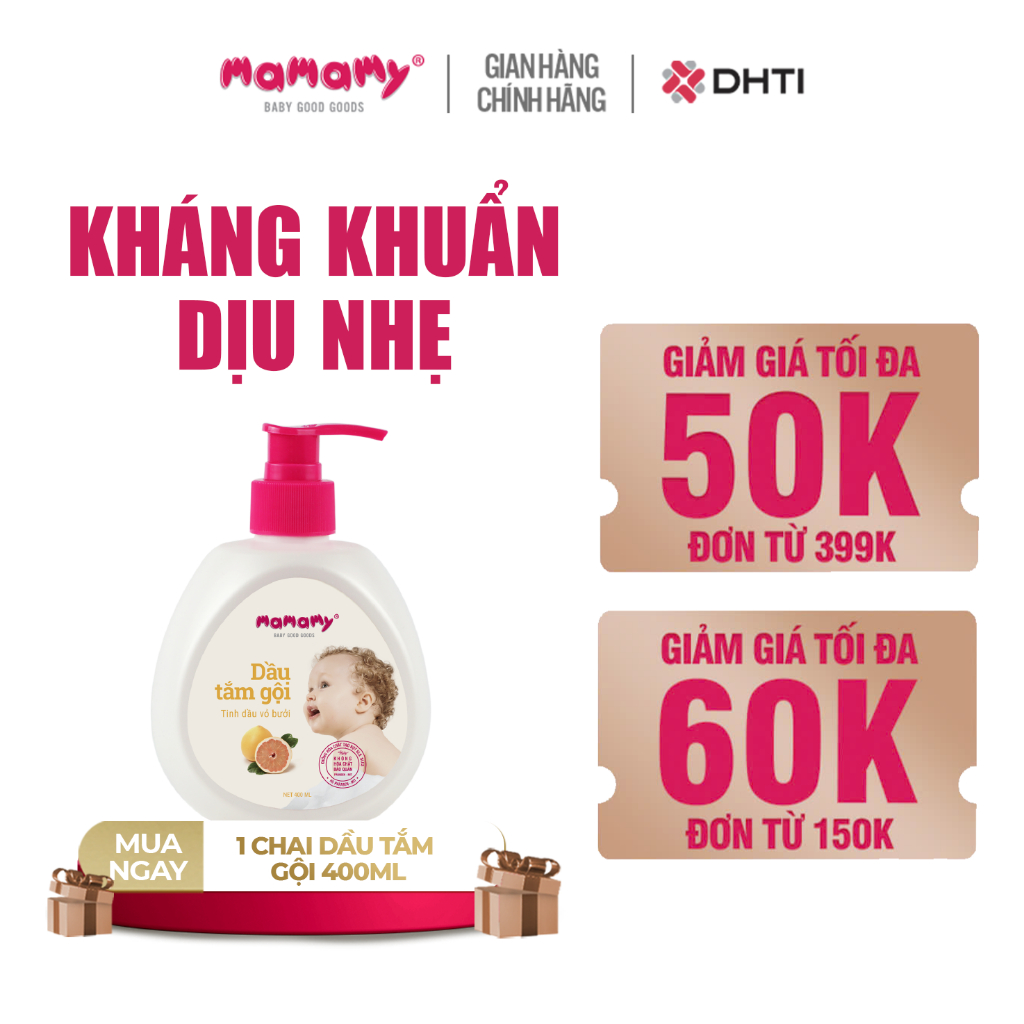 Ảnh Sữa tắm gội cho bé Mamamy gốc thực vật thiên nhiên, dịu lành tinh dầu bưởi/tía tô 2