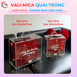 [HỎA TỐC-CHUYÊN SỈ] Hộp Nhựa Valy Mica Cắm Hoa - Hộp Cốp Mica Đựng Quà Tết Hộp Quà Tặng Hộp Đựng Set Quà Tết Quai Trúc
