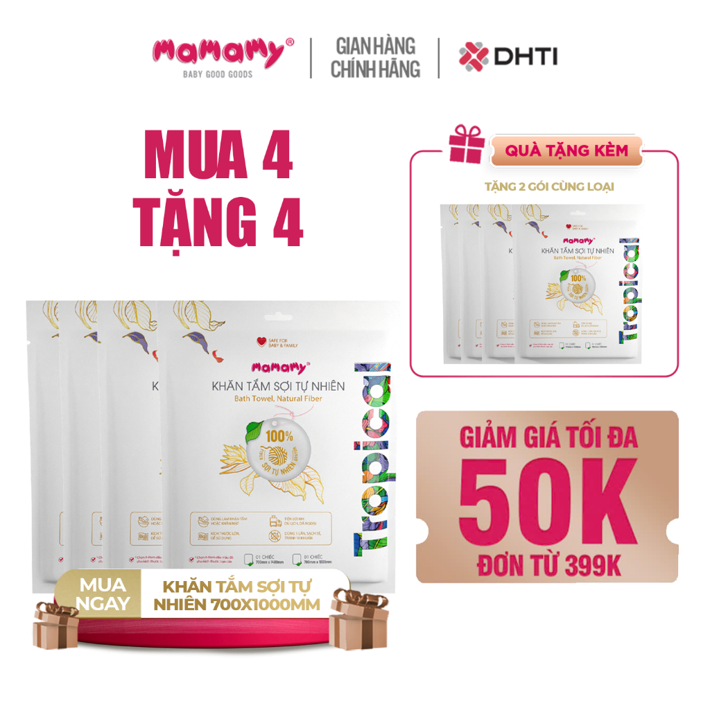 Ảnh Khăn mặt nén, khăn tắm du lịch Mamamy Tropical dùng một lần tiện lợi chất liệu 100% sợi tư nhiên và rayon 1