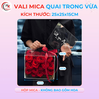 [HỎA TỐC-CHUYÊN SỈ] Hộp Mica Cắm Hoa Trong Suốt - Vali Mica Đựng Quà Tặng - Hộp mica đựng labubu babythree