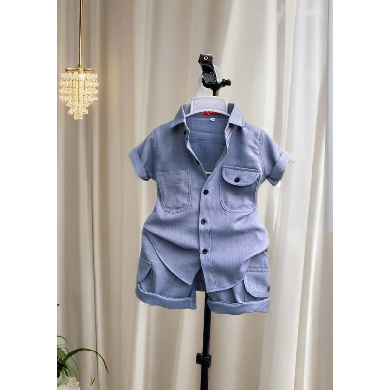 set sơmi thiết kế cao cấp cho bé trai 10-52kg TONIBRAND