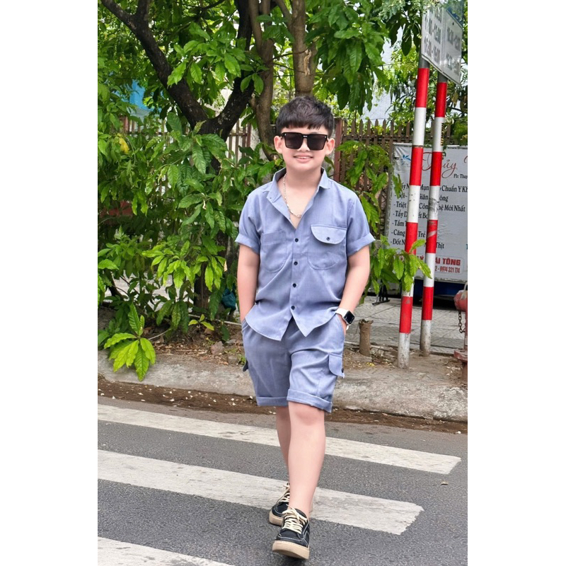 set sơmi thiết kế cao cấp cho bé trai 10-52kg TONIBRAND