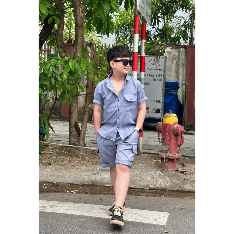 set sơmi thiết kế cao cấp cho bé trai 10-52kg TONIBRAND