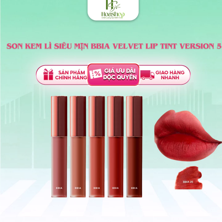 Son Kem Lì Siêu Mịn Bbia Velvet Lip Tint Version 5