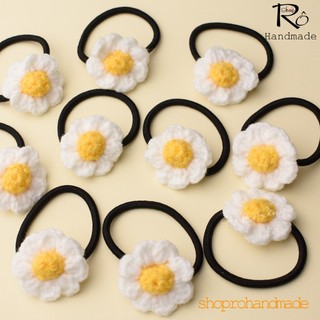 Dây buộc tóc bông hoa len nhỏ xinh xắn cho nữ và bé gái 5cm |Đồ cột tóc dễ thương |Shop Rô Handmade