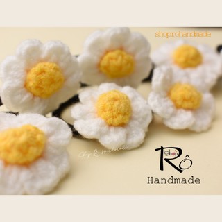 Dây buộc tóc bông hoa len nhỏ xinh xắn cho nữ và bé gái 5cm |Đồ cột tóc dễ thương |Shop Rô Handmade