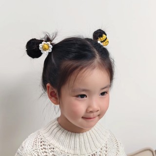Dây buộc tóc bông hoa len nhỏ xinh xắn cho nữ và bé gái 5cm |Đồ cột tóc dễ thương |Shop Rô Handmade