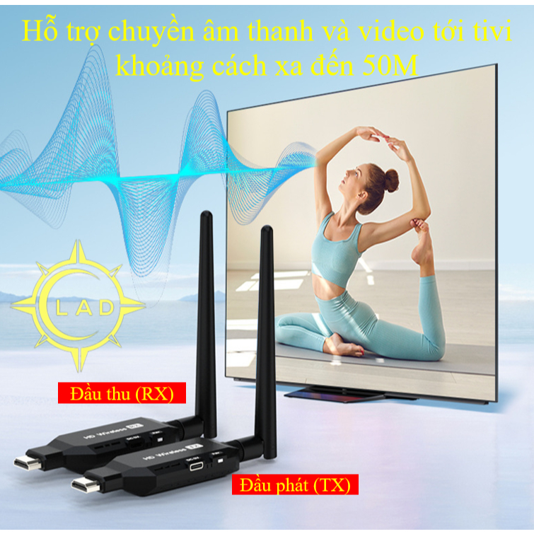 HDMI không dây 50m (MHB) cắm vào là chạy 1TX to 4RX .