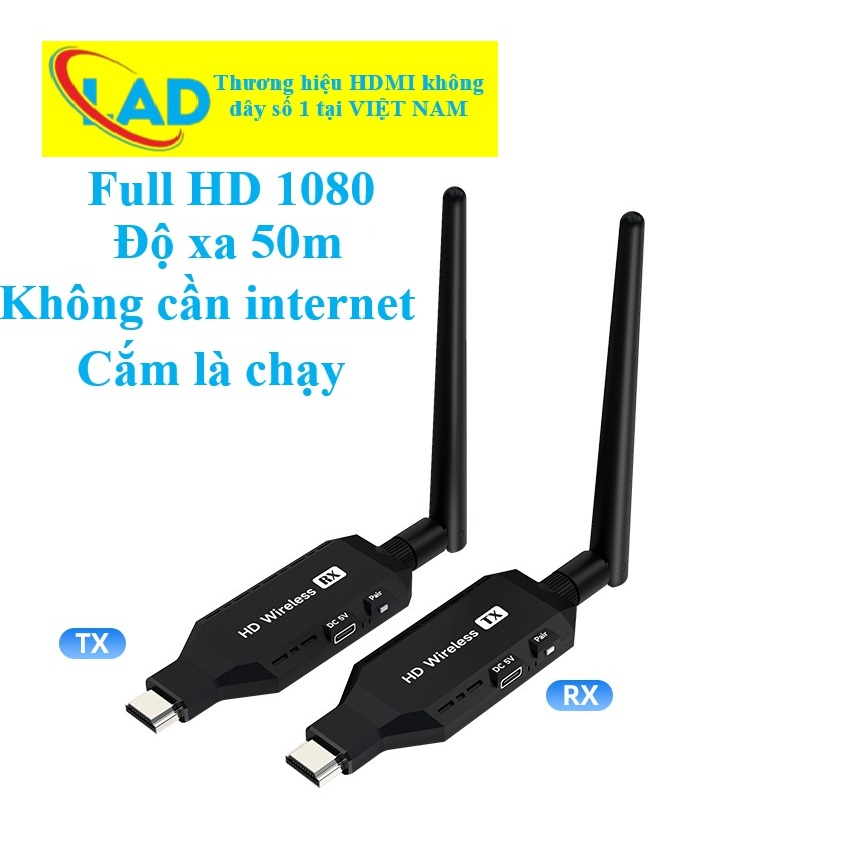 HDMI không dây 50m (MHB) cắm vào là chạy 1TX to 4RX .